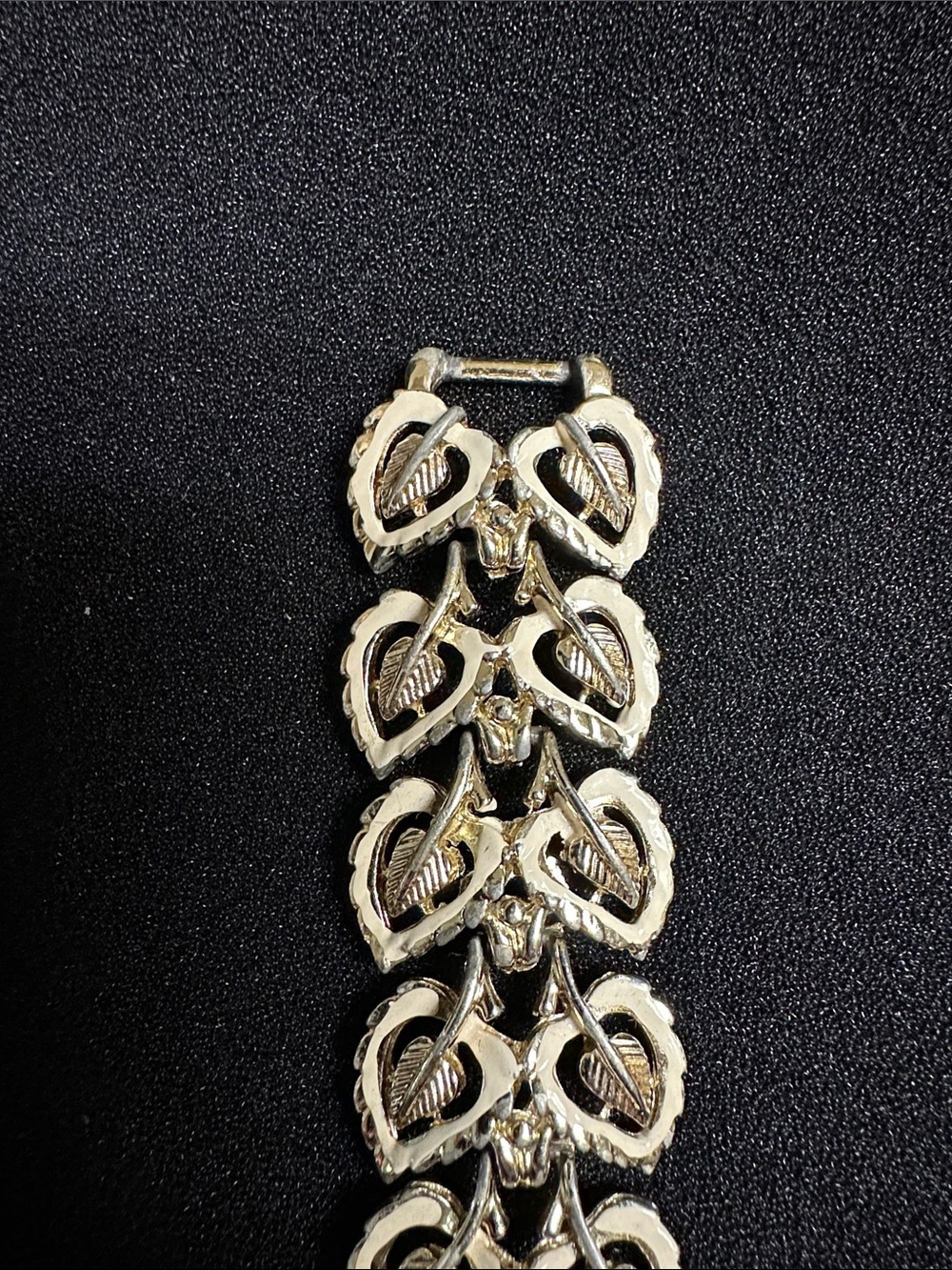 Vintage 1950s P.I.M. Piscitelli Gold Leaf Link Demi Parure Set Bracelet Earrings - Picture 2 of 15